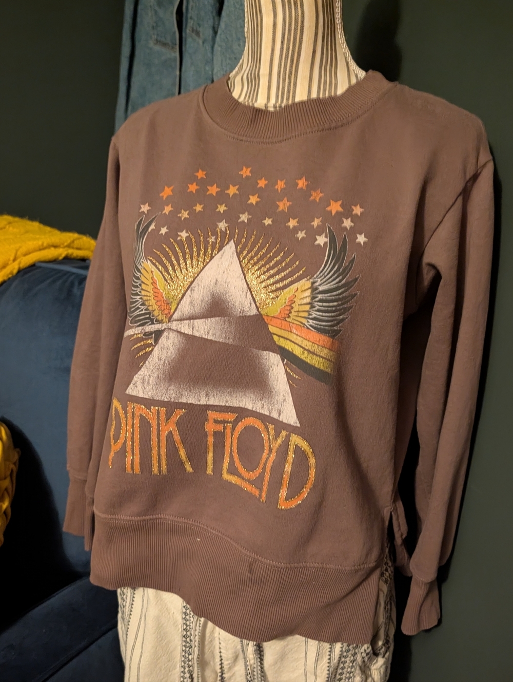 Pink Floyd Brown Sweatshirt with Orange & Yellow Graphic